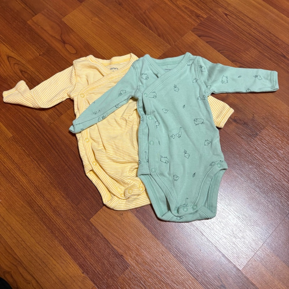Carter's Yellow and Green Bodysuits